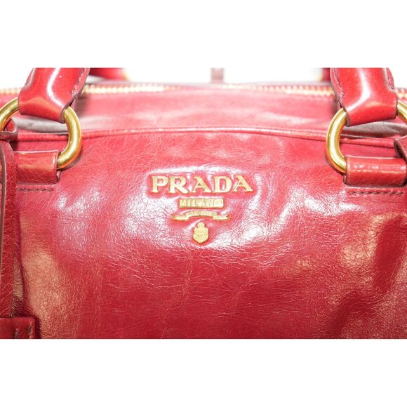 Prada Leather Calfskin Bauletto Handbag Shoulder Bag - Picture 2 of 9